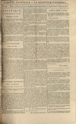 Gazette nationale, ou le moniteur universel (Le moniteur universel) Montag 5. September 1796