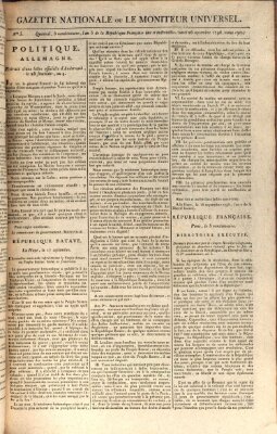 Gazette nationale, ou le moniteur universel (Le moniteur universel) Montag 26. September 1796