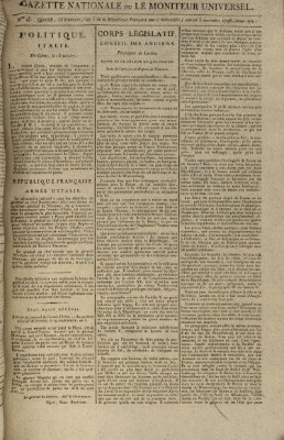 Gazette nationale, ou le moniteur universel (Le moniteur universel) Samstag 5. November 1796