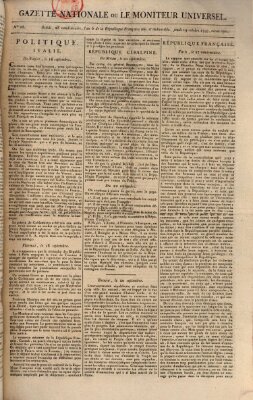 Gazette nationale, ou le moniteur universel (Le moniteur universel) Donnerstag 19. Oktober 1797