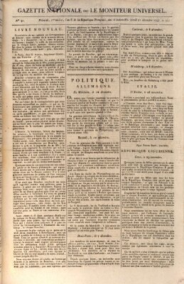 Gazette nationale, ou le moniteur universel (Le moniteur universel) Donnerstag 21. Dezember 1797