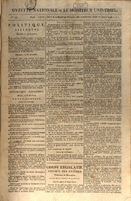 Gazette nationale, ou le moniteur universel (Le moniteur universel) Montag 1. Januar 1798