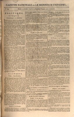 Gazette nationale, ou le moniteur universel (Le moniteur universel) Mittwoch 29. August 1798