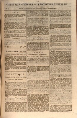 Gazette nationale, ou le moniteur universel (Le moniteur universel) Donnerstag 1. November 1798
