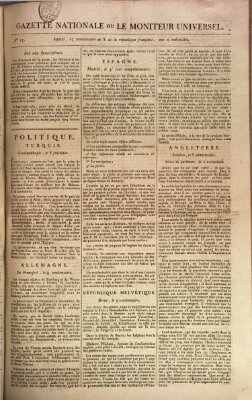 Gazette nationale, ou le moniteur universel (Le moniteur universel) Dienstag 8. Oktober 1799