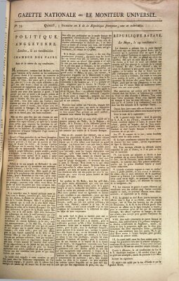 Gazette nationale, ou le moniteur universel (Le moniteur universel) Samstag 26. Oktober 1799