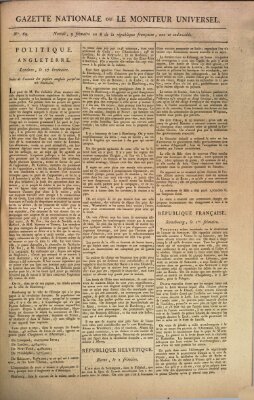 Gazette nationale, ou le moniteur universel (Le moniteur universel) Freitag 29. November 1799