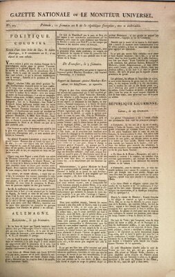 Gazette nationale, ou le moniteur universel (Le moniteur universel) Sonntag 1. Dezember 1799