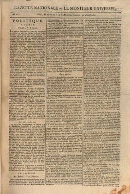 Gazette nationale, ou le moniteur universel (Le moniteur universel) Samstag 12. Januar 1799