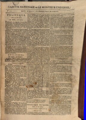 Gazette nationale, ou le moniteur universel (Le moniteur universel) Sonntag 13. Januar 1799