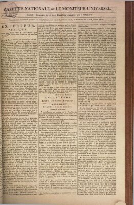 Gazette nationale, ou le moniteur universel (Le moniteur universel) Samstag 7. November 1801