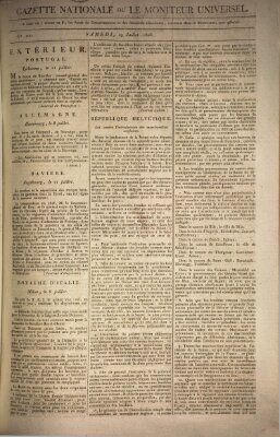 Gazette nationale, ou le moniteur universel (Le moniteur universel) Samstag 19. Juli 1806