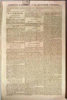 Gazette nationale, ou le moniteur universel (Le moniteur universel) Montag 21. September 1807