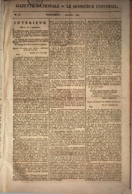 Gazette nationale, ou le moniteur universel (Le moniteur universel) Mittwoch 7. September 1808