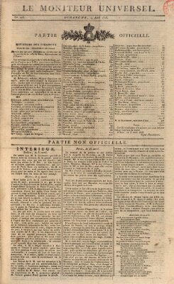 Le moniteur universel Sonntag 14. April 1816