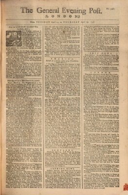 The general evening post Mittwoch 28. April 1756
