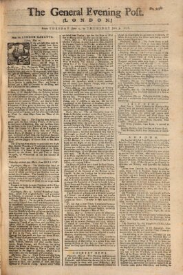 The general evening post Dienstag 1. Juni 1756