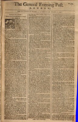 The general evening post Montag 7. November 1757