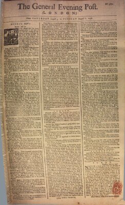 The general evening post Dienstag 8. August 1758