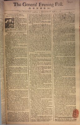 The general evening post Dienstag 22. August 1758