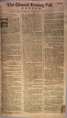 The general evening post Mittwoch 27. Februar 1760