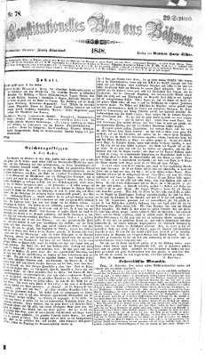 Constitutionelles Blatt aus Böhmen Freitag 29. September 1848