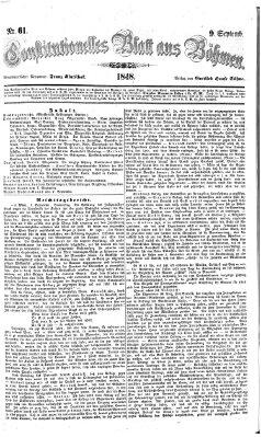 Constitutionelles Blatt aus Böhmen Samstag 9. September 1848