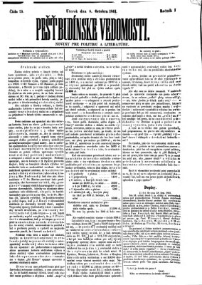 Pešťkbudínske vedomosti Dienstag 8. Oktober 1861