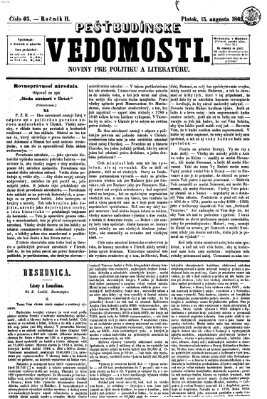 Pešťkbudínske vedomosti Freitag 15. August 1862