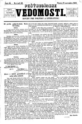Pešťkbudínske vedomosti Freitag 27. November 1863
