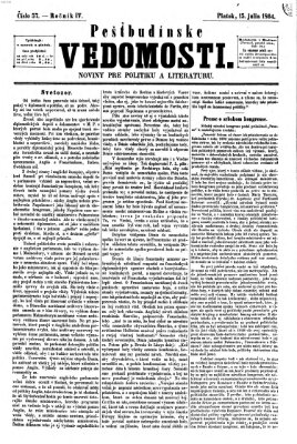 Pešťkbudínske vedomosti Freitag 15. Juli 1864