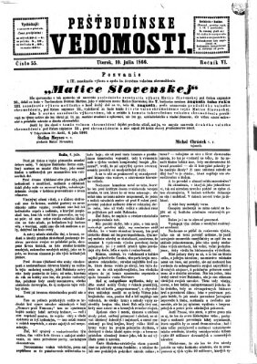 Pešťkbudínske vedomosti Dienstag 10. Juli 1866