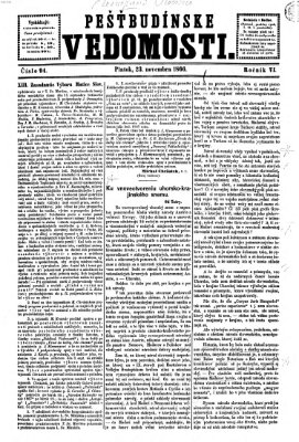 Pešťkbudínske vedomosti Freitag 23. November 1866