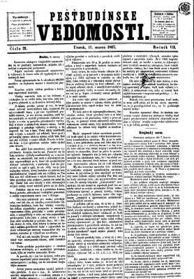 Pešťkbudínske vedomosti Dienstag 12. März 1867
