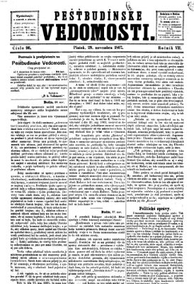 Pešťkbudínske vedomosti Freitag 29. November 1867