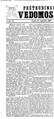 Pešťkbudínske vedomosti Dienstag 15. September 1868