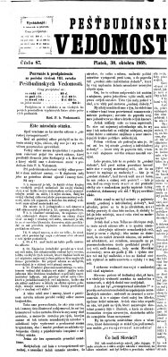 Pešťkbudínske vedomosti Freitag 30. Oktober 1868