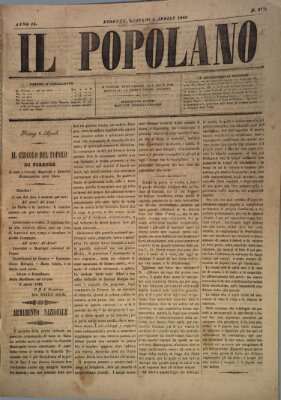 Il popolano Freitag 6. April 1849
