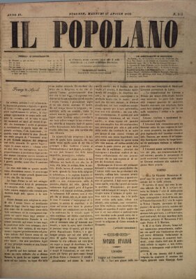 Il popolano Dienstag 17. April 1849