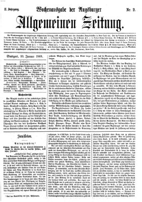 Augsburger allgemeine Zeitung Freitag 10. Januar 1868