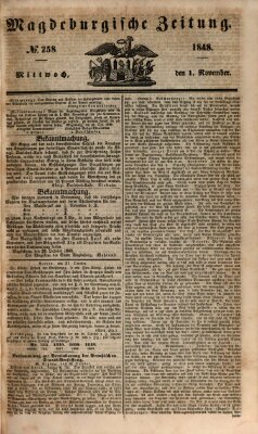 Magdeburgische Zeitung Mittwoch 1. November 1848