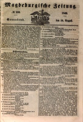 Magdeburgische Zeitung Samstag 18. August 1849