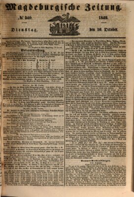Magdeburgische Zeitung Dienstag 16. Oktober 1849