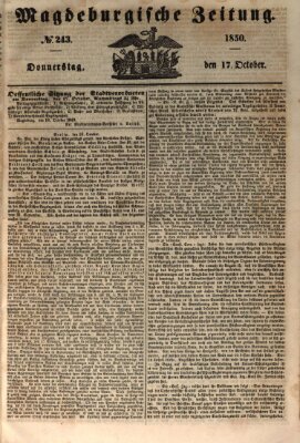 Magdeburgische Zeitung Donnerstag 17. Oktober 1850