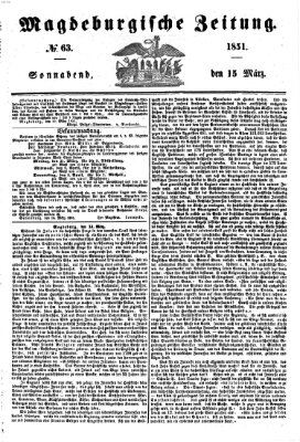 Magdeburgische Zeitung Samstag 15. März 1851