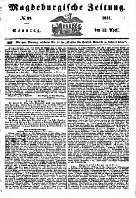 Magdeburgische Zeitung Sonntag 13. April 1851