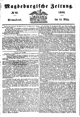 Magdeburgische Zeitung Samstag 13. März 1852