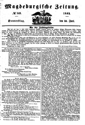 Magdeburgische Zeitung Donnerstag 24. Juni 1852