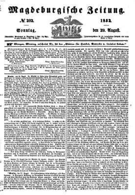 Magdeburgische Zeitung Sonntag 29. August 1852