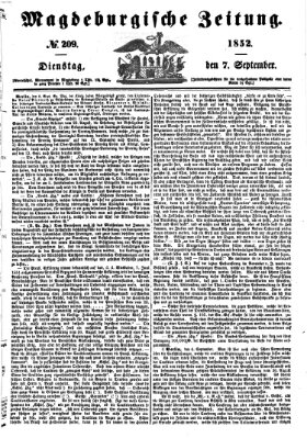 Magdeburgische Zeitung Dienstag 7. September 1852